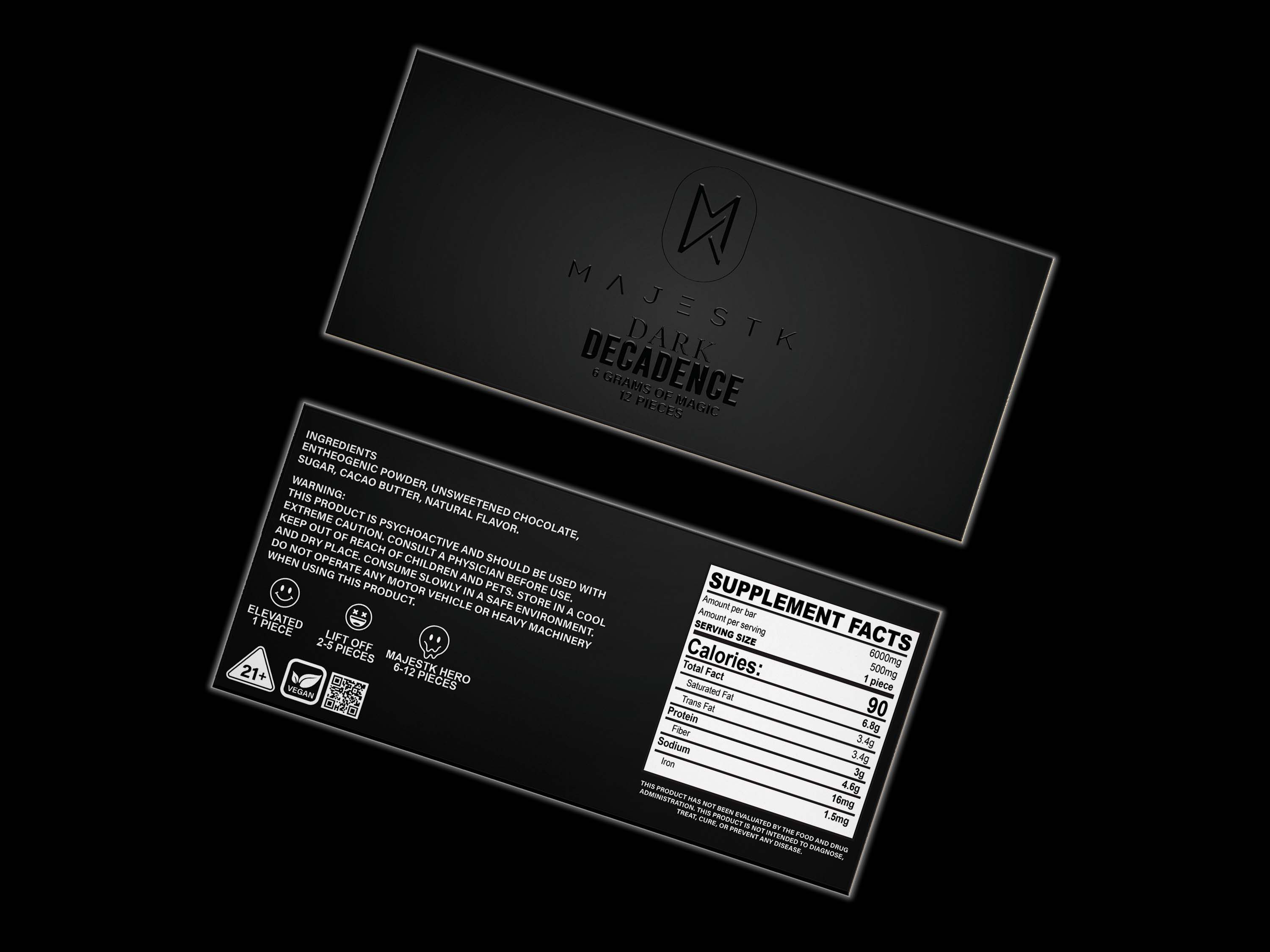 Dark Decadence Chocolate - 12 Servings (.50 per serving, 6G)